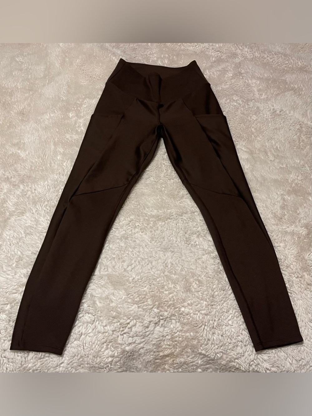 ALO Yoga Ribbed Airlift High-Waist 7/8 Enchanted Legging in Espresso Size M